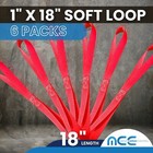 6 Pack 1  X 18  Soft Loop Tie Down Strap For Motorcycle Dirt-bike Atv Utv Red