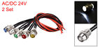 10pcs Led Indicator Light Ac dc 24v 8mm Panel Mount Red Yellow Blue Green White