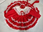 Vintage Kid s Avenue Girls Size 3t Red Lace Ruffled Full Circle Pageant Dress