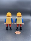 Playmobil Knight - 2 Medieval Figures Red Blue Gold Blonde Mustache Dragon 3840 