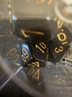 Chessex Denmark Dice Set Black W  Gold Numbers     Oop     Vintage     New Sealed