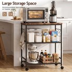 3-tier Rolling Kitchen Microwave Cart With Storage  Mobile Kitchen Utility Ca   