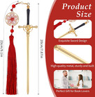 2 Pcs Sword Katana Bookmark Pretty Sword Bookmark With Tassel Metal Bookmarks Vi