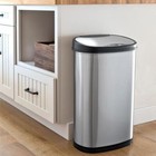 Motion Sensor Trash Can Stainless Steel Touchless Soft Close 13 Gallon Waste Bin