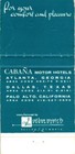 Palo Alto California Caba  a Motor Hotels Vintage Matchbook Cover