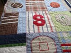 Pottery Barn Kids Full queen Junior Varsity Sports Quilt   2 Standard Shams