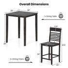 5 Pcs Counter-height Dining Table Set For 4 Square Kitchen Table   4 Bar Chairs