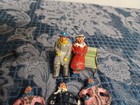 Vtg Lot Barclay Painted Lead Ice Skater Skier Sled Bench Figures Winter Village
