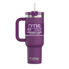 Rtic 40 Oz Ceramic Lined Road Trip Tumbler Handle Straw Lid Berry Jam Cup New