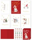  Set Of 24 Gnome Christmas Cards Boxed With Envelopes And Stickers gold Foil 