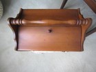 Vtg Wooden Sewing Box Basket 2 Hinged Door Lids Carrying Handle W Drawers