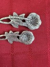 Antique German 800 Silver Hildesheimer Rose Pickle   Olive Serving Forks 2pc