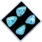 4 Pcs Natural Larimar 18-20mm Mix Loose Cabochon Untreated Gemstones Lot