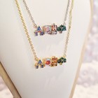 Gold Disney World Parks Icon Necklace Gold Tone