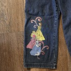 Vintage Disney Princess Denim Straight Leg Jeans 4t Bow Detail Adjustable Waist