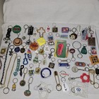 Vintage Large Lot Of 60 Random Keychains Key Ring Collection - See Photos