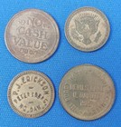 Lot Of 4 Vintage Tokens Devils Lake   Petersburg North Dakota
