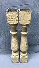 Vintage Pair Thick 3x20 Shabby Yellow Spindle Porch Balusters Old Chic 1058-26b