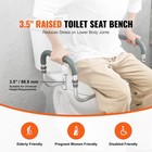 Raised Toilet Seat 3 5  Raised 300lbs For Round Toilet W padded Arms For Elderly