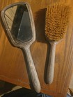 Vintage Dresser Silver Plated Vanity Set Including Mirror Brush Comb Powder Box