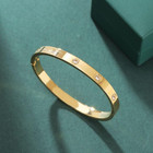 18k Nail Love Bangle Bracelet Set    cubic Zircon Stacked Bracelet Set Flexible Wi