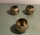 Vintage 1960s Brass Napkin Rings  Set Of 3  Mcm Hammered Solid Brass Table Decor