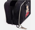 Baggu Disney Mickey Embroidered Nylon Bowler Bag Black Nwt s  6  X 11 