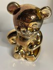 Vtg 90s Selandia Brass Teddy Bear Figurine 5  Mcm Retro Coin Bank Decor