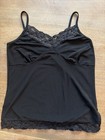 Vintage Carducci Womens Large Black Lace Babydoll Cami Stretch Whimsy Goth