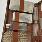 Vintage Top-grain Cowhide Leather Travel Kit Case W men s Grooming Vanity Set