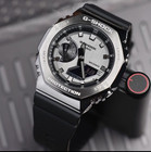G-shock Ga2100 Silver Case Black Dial Sports Wrist Watch With Box