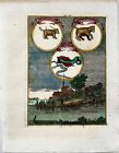 1719 Celestial Chart  Constellations  Mallet  Hand Coloured  Map