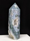 Moss Agate Tower Druzy Point Quartz Crystal Large Big Tall Gemstone