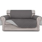 Sofa Cover Water Resistant Microfiber Furniture Protector W  Elastic Straps Gray