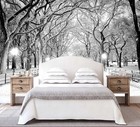 Beautiful 3d Snowy Forest Wallpaper Gray New York Park 106  X 70  Art Wall-61