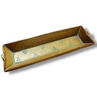 Stoneware Pottery Serving Relish Gray 13  X 3 5  Brown Blue