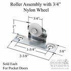 Roller Assembly With 3 4 Inch Nylon Wheel For Pocket Door