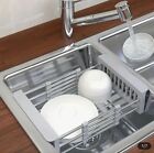 Adjustable Stainless Steel Kitchen Dish Drying Sink Rack Drain Strainer Basket