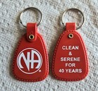 Narcotics Anonymous - Na - 40 Years Clean - Red  Key Tag - 40  Yr Clean