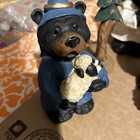 Nine Piece Woodland  Black Bear Nativity Christmas Manger Scene Tree