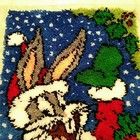 Bugs Bunny Santa Latch Hook Rug Completed Caron 1996 Christmas Not Hemmed
