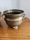 Set Of 3vintage 1970   s Interpur Cache Pot Brass 3 Footed Planter With Handles