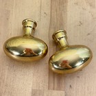 Pair Of Antique Heavy Solid Brass Doorknobs  Egg Shape  2 5 l