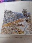 Antique Victorian Watercolor Woodland Road Landscape Original Painting C1870