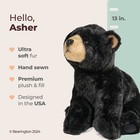 Asher Plush Toy Black Bear Stuffed Animal  13 Inches  For Ages 3-14