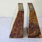 Vintage Late 20th Century Heavy Natural Stone Bookends Beautiful Mcm 10lb Nice  