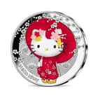 Hello Kitty 50th Anniversary Silver Proof Coin - 10    Japanese Kimono