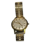 Vintage Germinal Voltaire Swiss Made 17 Jewel Men s Watch Ref 690 Date Gold Tone