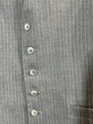 Men   s Gray Pinstripe Suit Vest Brown Satin Back Adjustable Unbranded