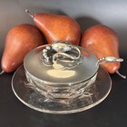 Georg Jensen Jam Jar   2a   Blossom Sterling Lid   Spoon   Baccarat Bowl   Plate